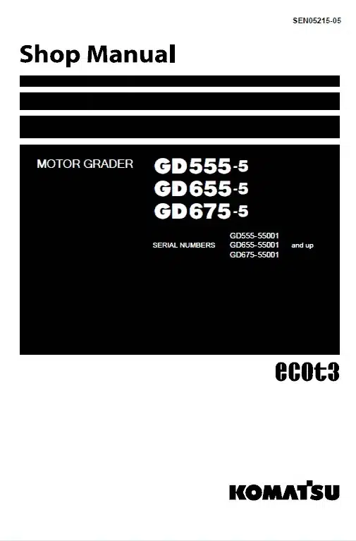 Komatsu GD555-5 grader shop manual engine