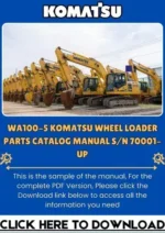 KOMATSU WA100-5 WHEEL LOADER Parts Catalogue Manual
