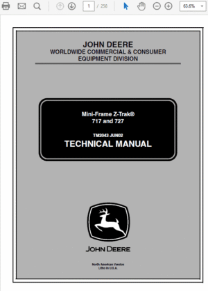 John Deere 717, 727 ZTrak Technical Service Manual