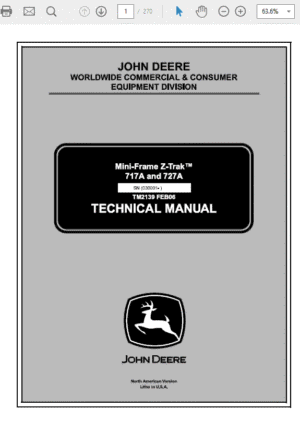 John Deere 717A, 727A ZTrak Technical Service Manual