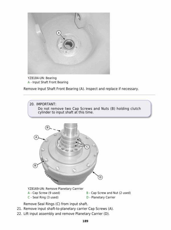 John Deere 6000D Series Tractor Transaxle Technical Manual