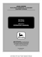 John Deere 240 Lawn Tractor Operator's Manual