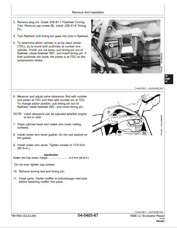 John Deere 690E LC Excavator Service Repair Technical Manual